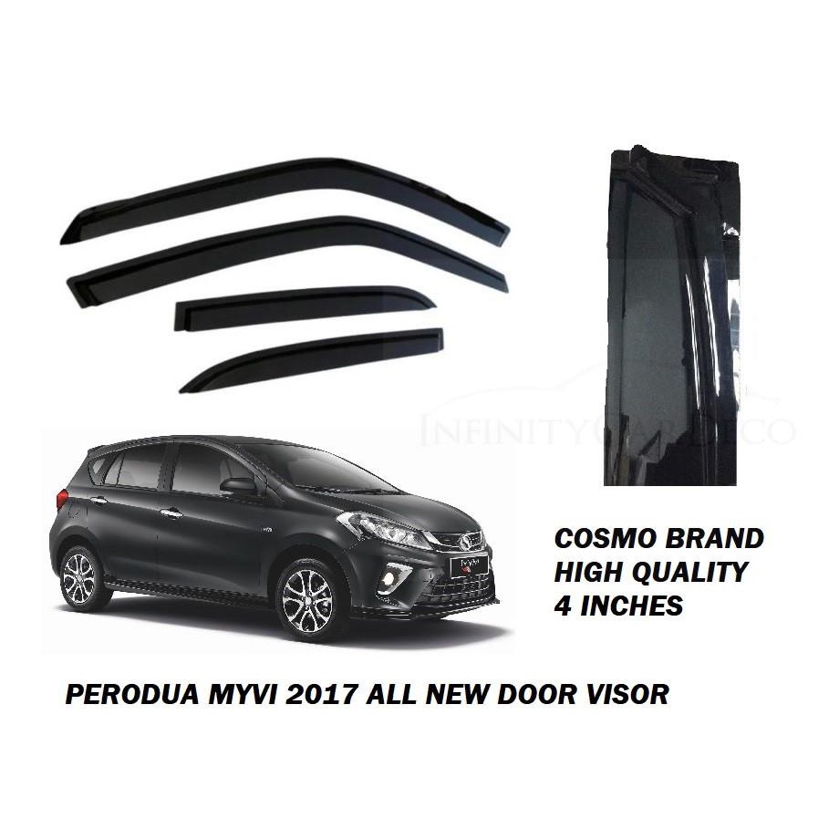 Perodua Myvi 2018 3 Injection Door Visor 4pcs Set