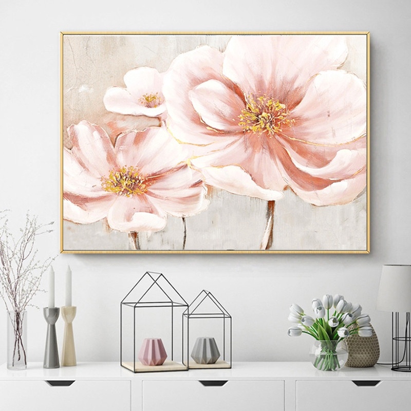 Modern Simplicity Light Luxury Canvas Wall Art Flowers Oil Painting 100 Hand Painted Artwork Home Wall Decorations Shopee Singapore