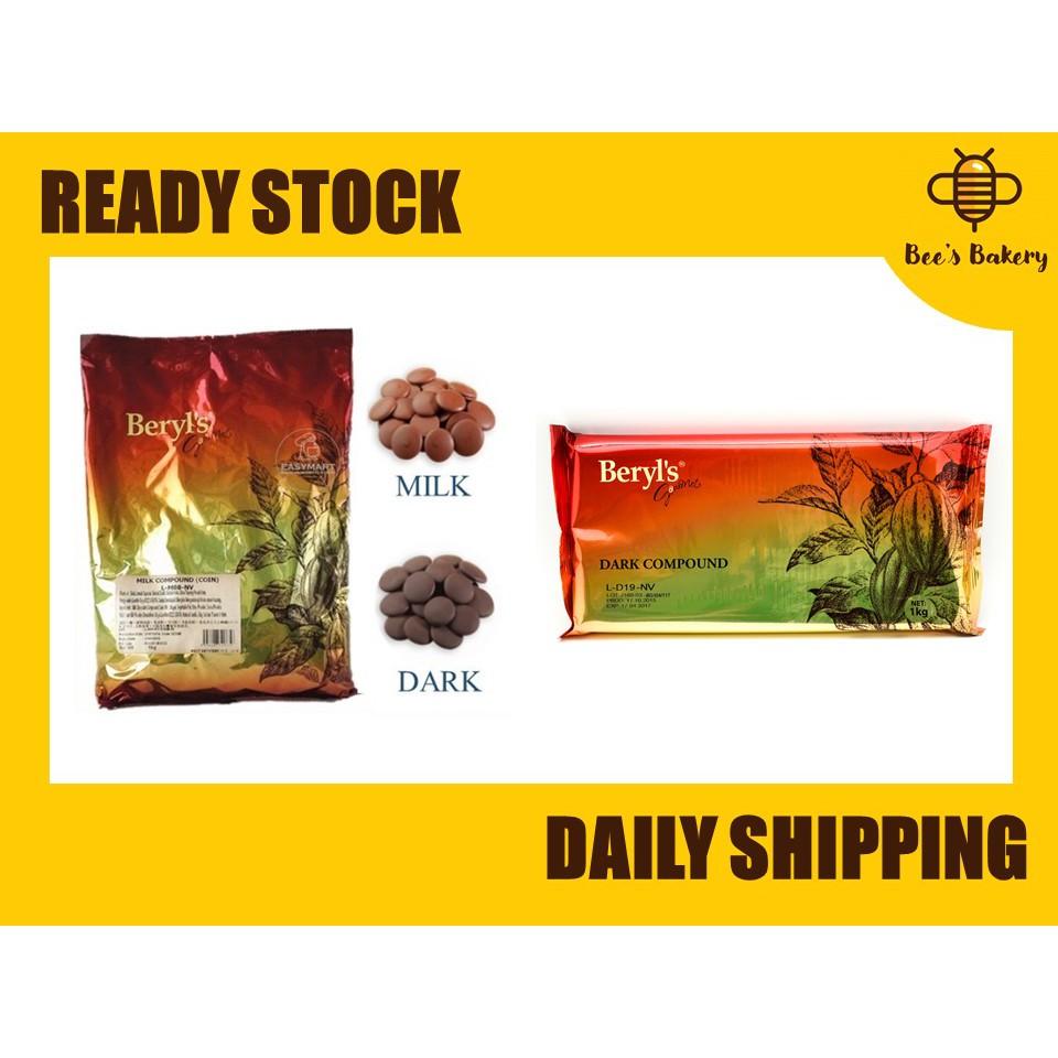 Shop Malaysia] Berylu0027s Dark Chocolate 1Kg  Shopee Singapore