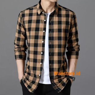 KEMEJA PRIA Men's Flannel Shirt Long Sleeve Plaid Premium Quality Distro