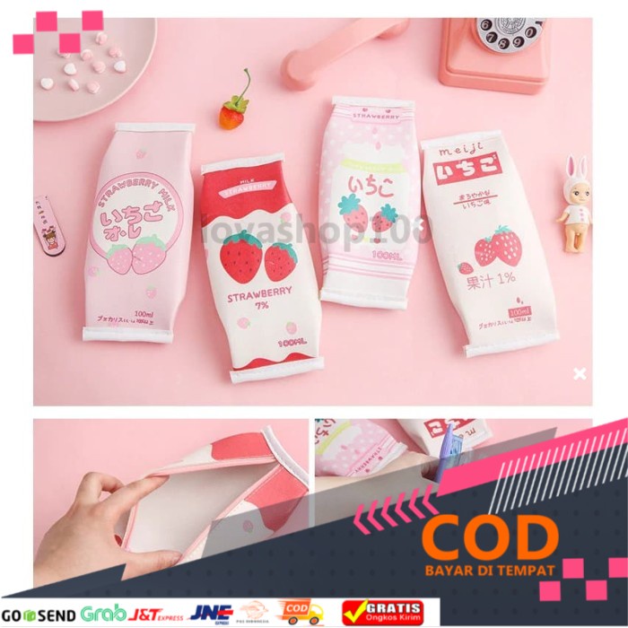 Japanese Strawberry Milk Pencil Case | Shopee Singapore