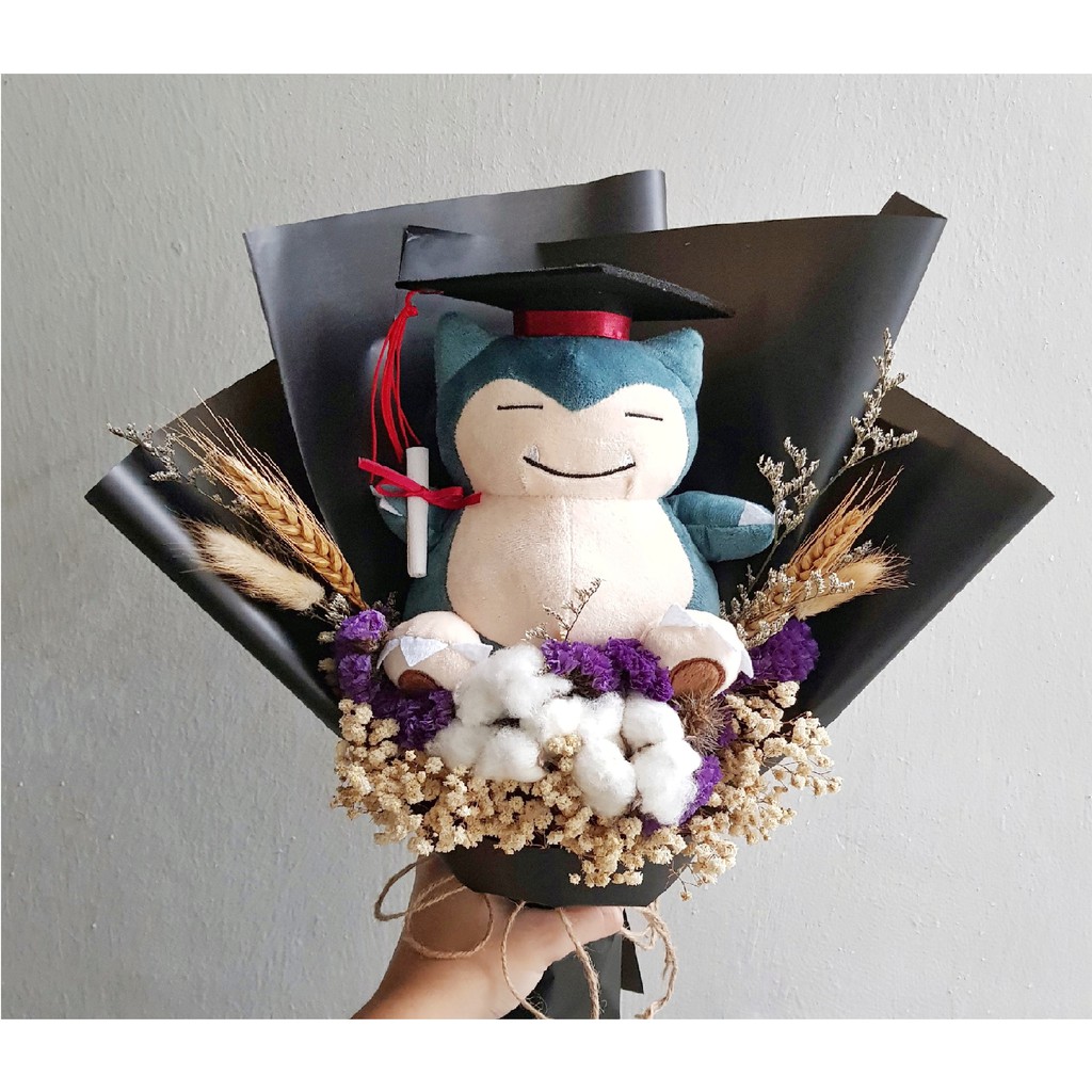 Snorlax Dried Flowers Graduation Bouquet Shopee Singapore