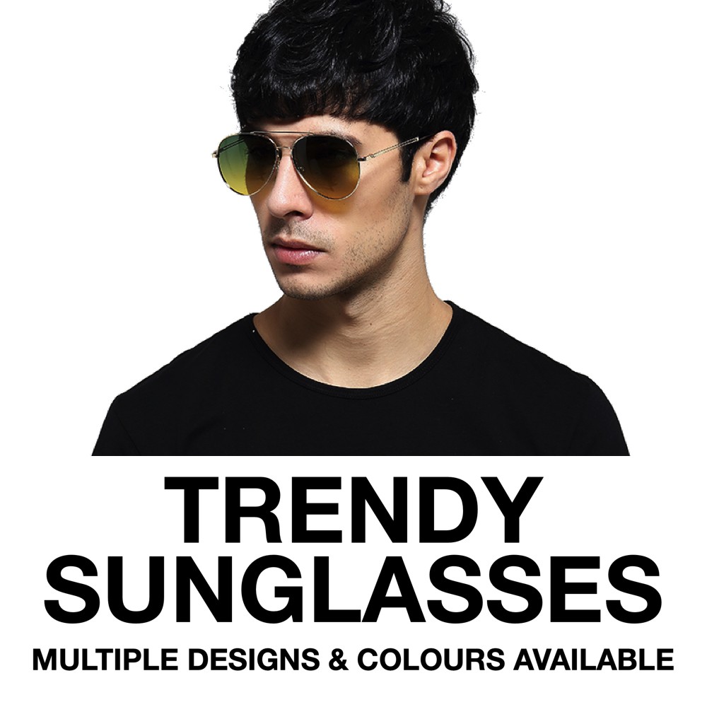Fashionable Trend Trendy Metal Frame Color Film Sunglasses Personality Unisex Men Female Fashion UV Protection Sun