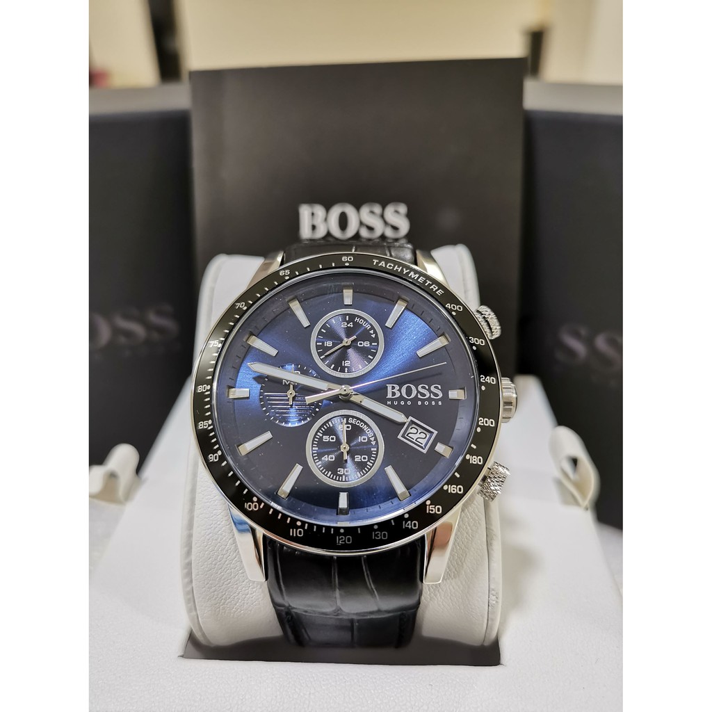hugo boss watch blue leather strap