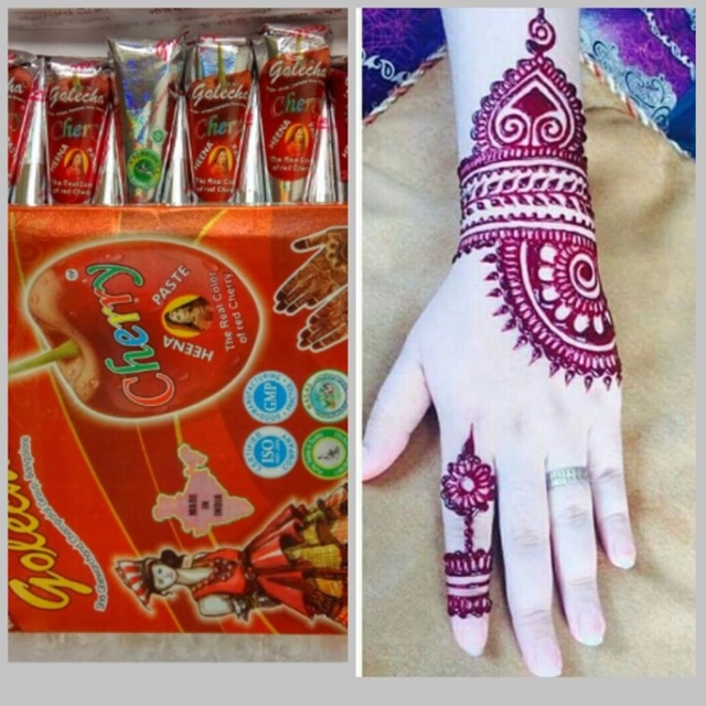 Shop Malaysia Golecha Cherry Magic Henna Paste Cone Not170100583k Inai Ukir Tangan Shopee Singapore