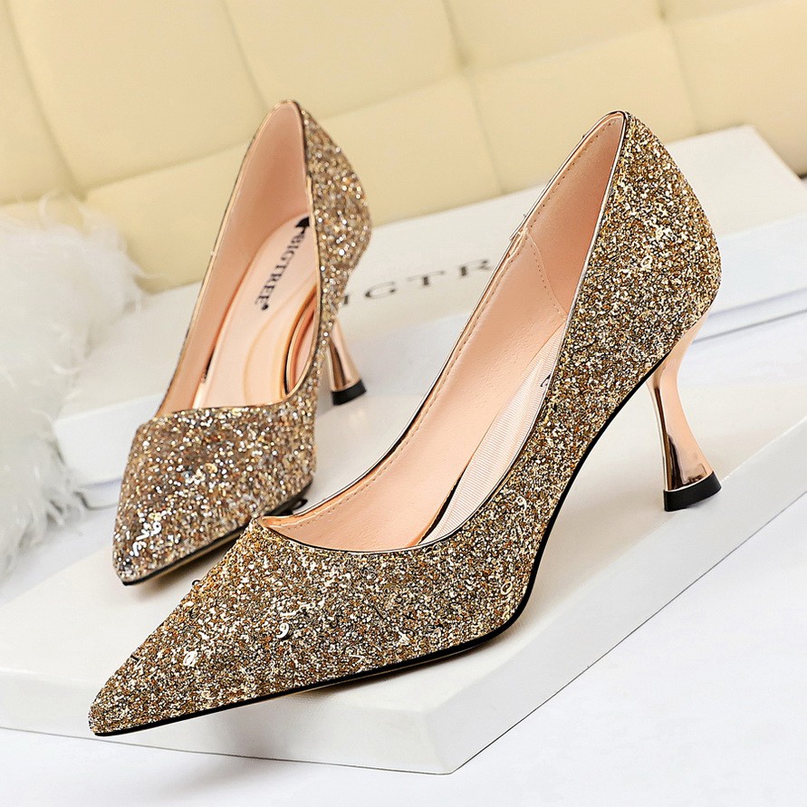 silver bridal heels