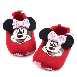 Minnie Mouse Anti-slip newborn Baby Shoes Soft Cotton Baby First Walkers #0