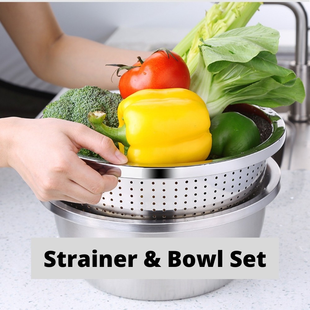 【SG】Stainless Steel Kitchen Strainer Strainer & Washing Bowl / Washing ...