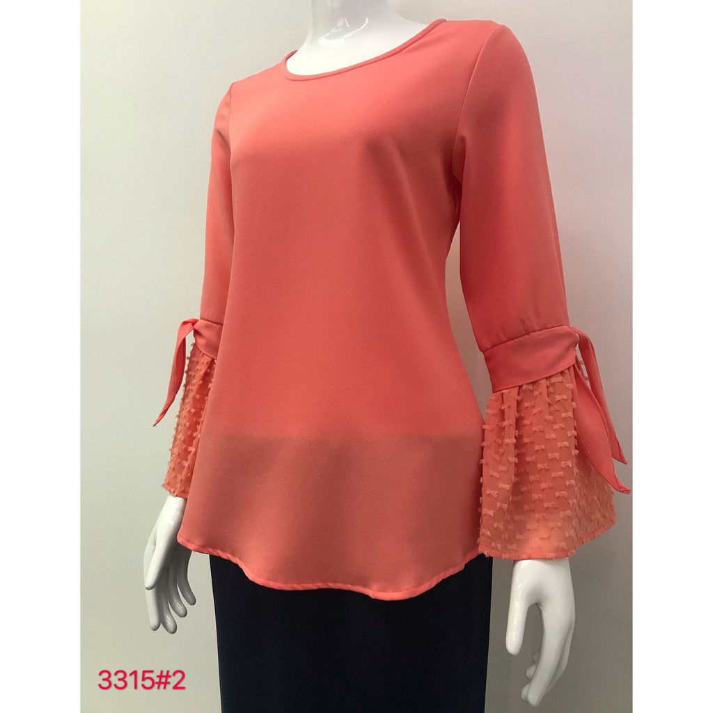 Nayla Z Baju Blouse Butterfly Sleeve Design Long Sleeve Lengan Panjang Material Como Crepe 3315 Shopee Singapore