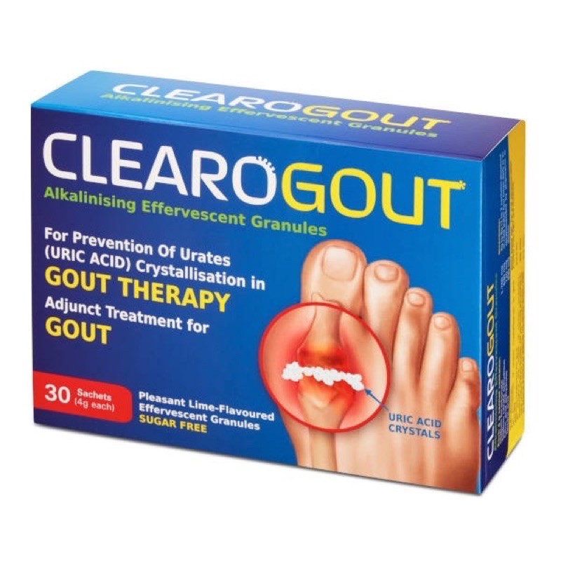 CLEAROGOUT 30 + 30 +14 Sachets (total 74 sachets) For gout pain