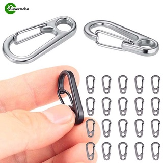 5Pcs/Lot Mini Carabiner Clips / Tiny Alloy Spring Snap Hook With Keychain /D Shaped Paracord Cord Buckle