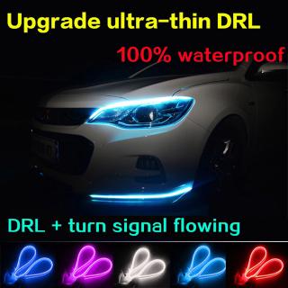 2PCS Newest DRL Turn Signal Flowing Light guide strip daylight strip CAR LED  headlight DRL strip 30cm 45cm 60CM