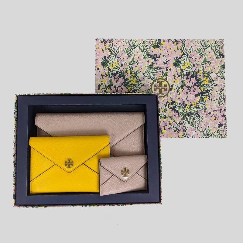 Tory Burch Trio Carter Envelope Clutch Bag Pink Quartz/Solar Special  Edition In Gift Box 73307 | Shopee Singapore