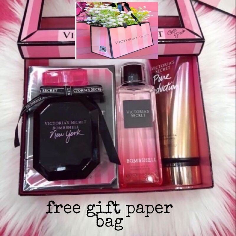 Bombshell New York Perfume & Body Mist & Lotion 3in1 Gift Set free gift paper bag 🛍️