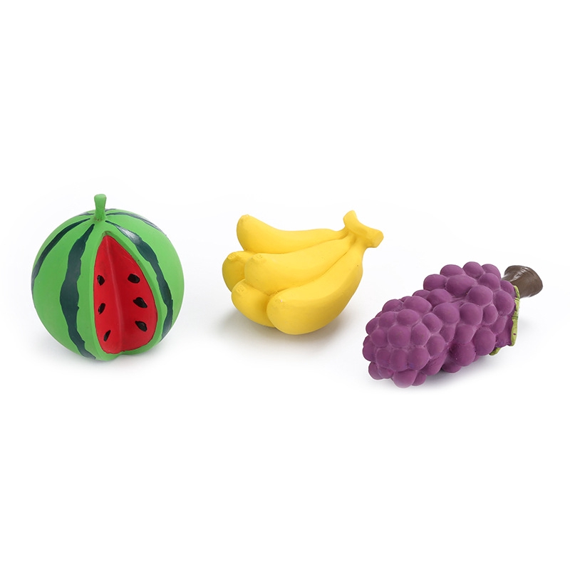 【Available】 1pc Dog Chew Toy Fruit Squeak Toy for Cat Pets Plush Watermelon Grape Banana