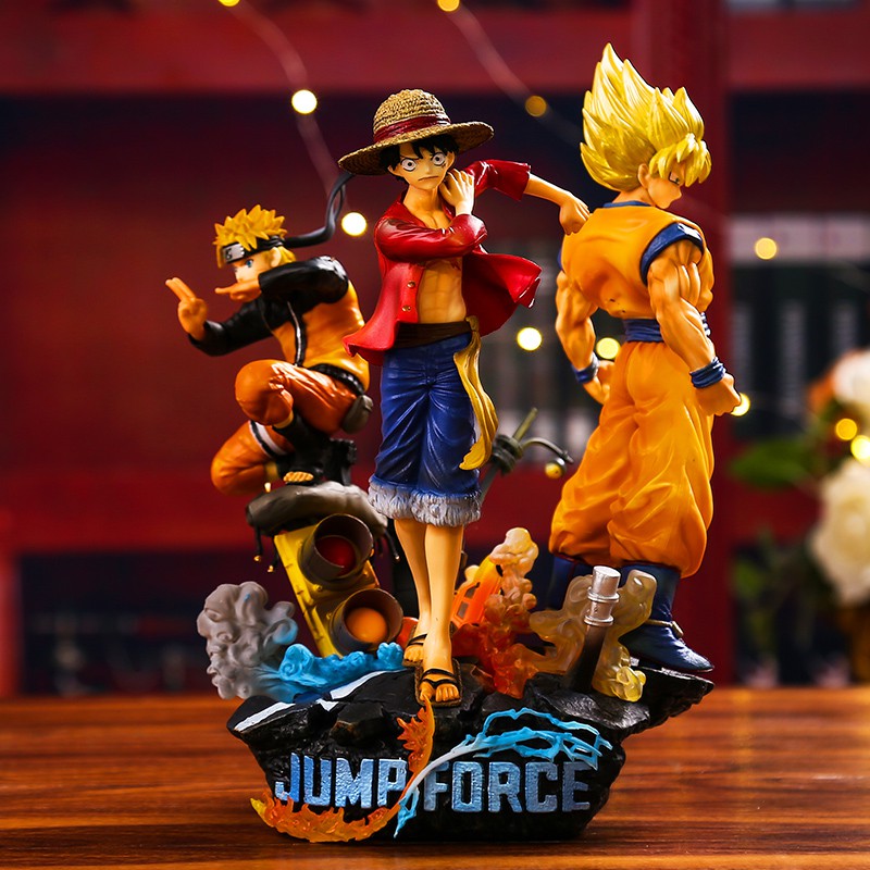 One Piece Jump Big Fight Luffy Naruto Uzumaki Naruto Goku Three Big Head Set Shopee Singapore