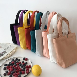 Image of Ohaya丨Useful Canvas Cotton Cloth LunOhaya Box Bag Women Girl Tote Simple Handbag Storage Bag with Snap