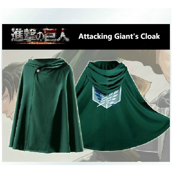 Cosplay Halloween Giant Cloak Attack On Titan Mikasa Long Uniform Nylon Cloak Shopee Singapore - attack on titan shirt wcloak roblox