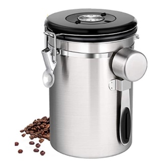 Airtight Coffee Canister Stainless Steel Kitchen Food Storage Container with Date Tracker and Scoop #3
