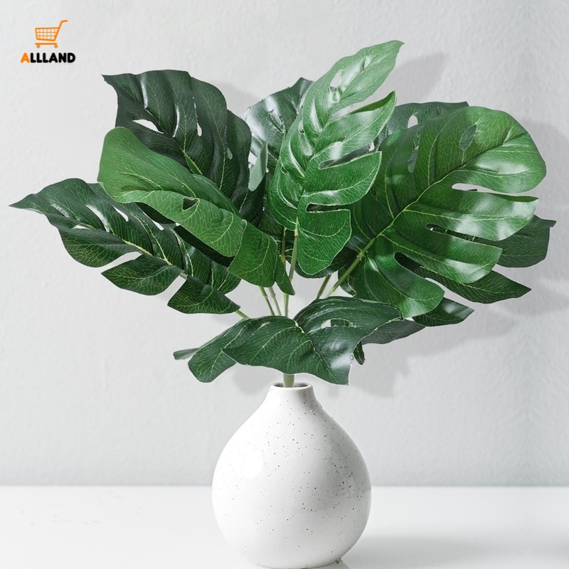 9 Heads Artificial Monstera Leaves/ Simulation Fiber Tropical Palm Tree