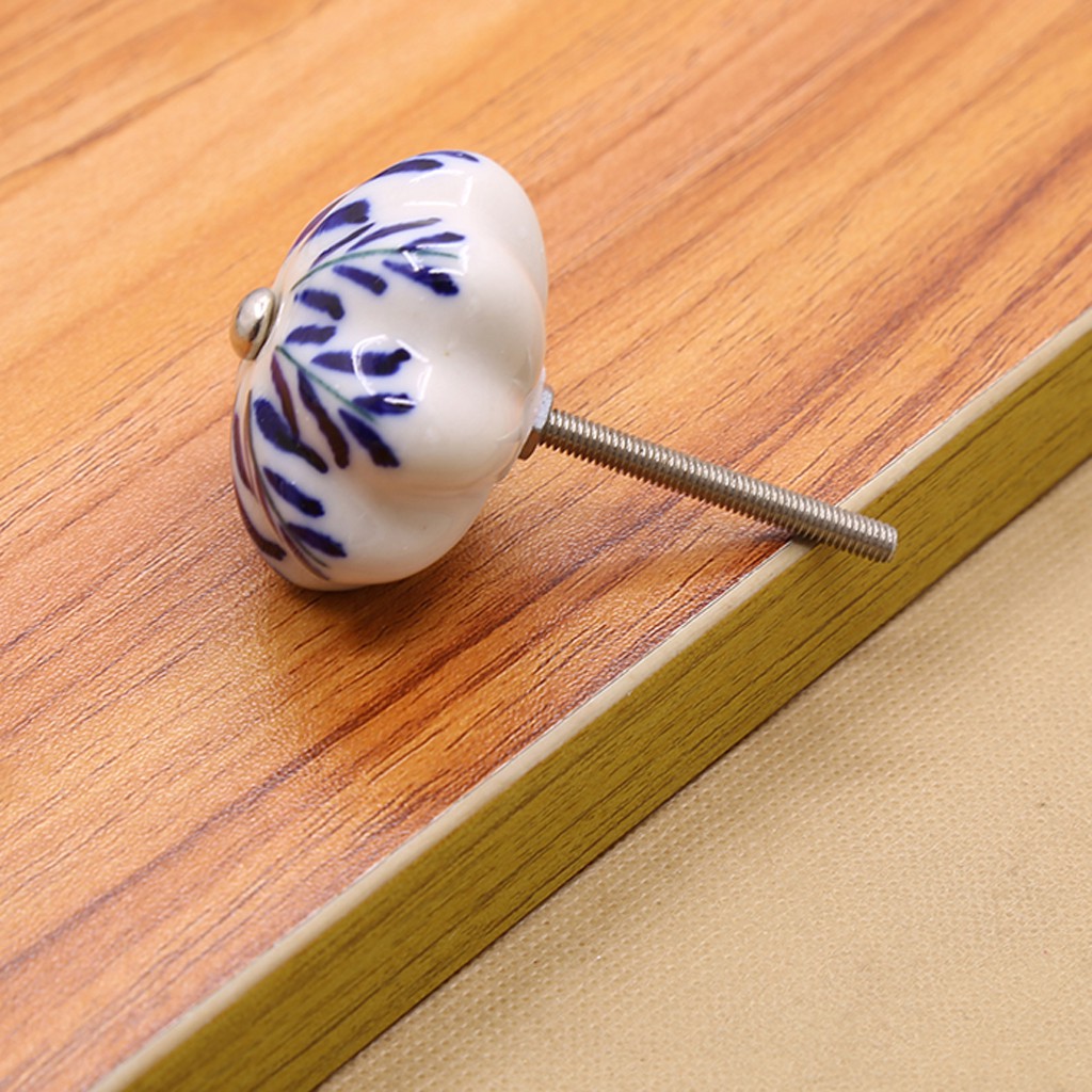 Ceramic Pull Knobs Cabinet Cupboard Drawers Dresser Handle Pull