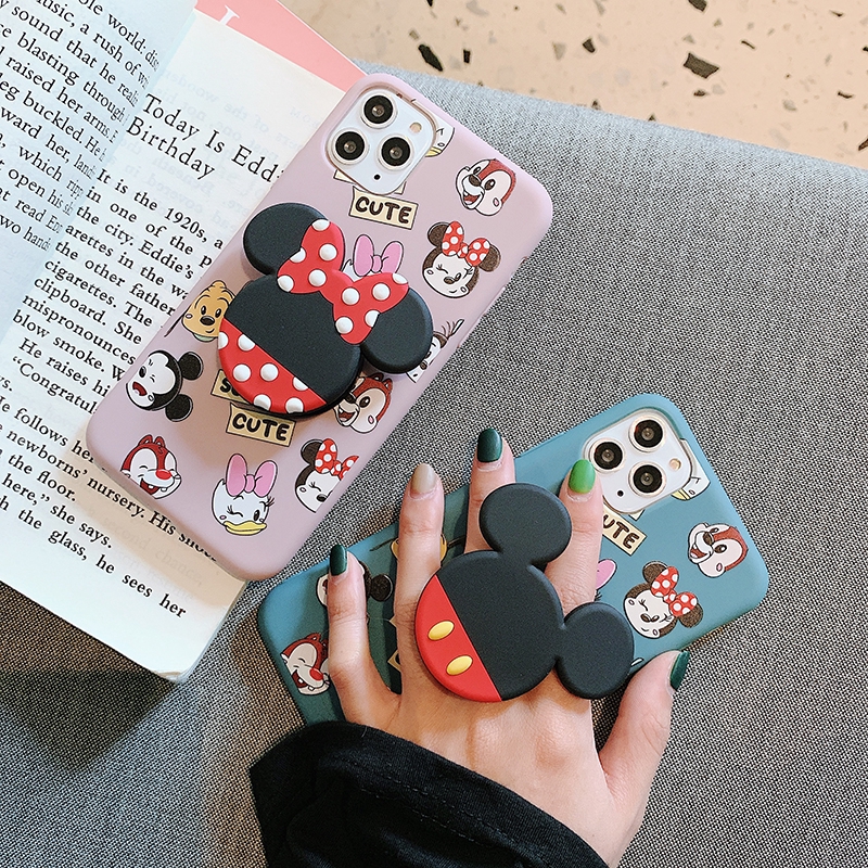 Hot Minnie Mouse Holder Ring Soft Silicone Phone Case For Iphone 6 Plus 7 7plus 8 8plus X Xs Xr Max 11 Pro Daisy Back Cover Capa Shopee Singapore