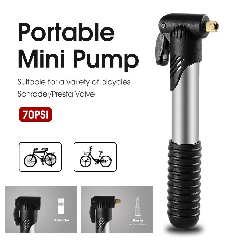 portable bicycle pump with gauge