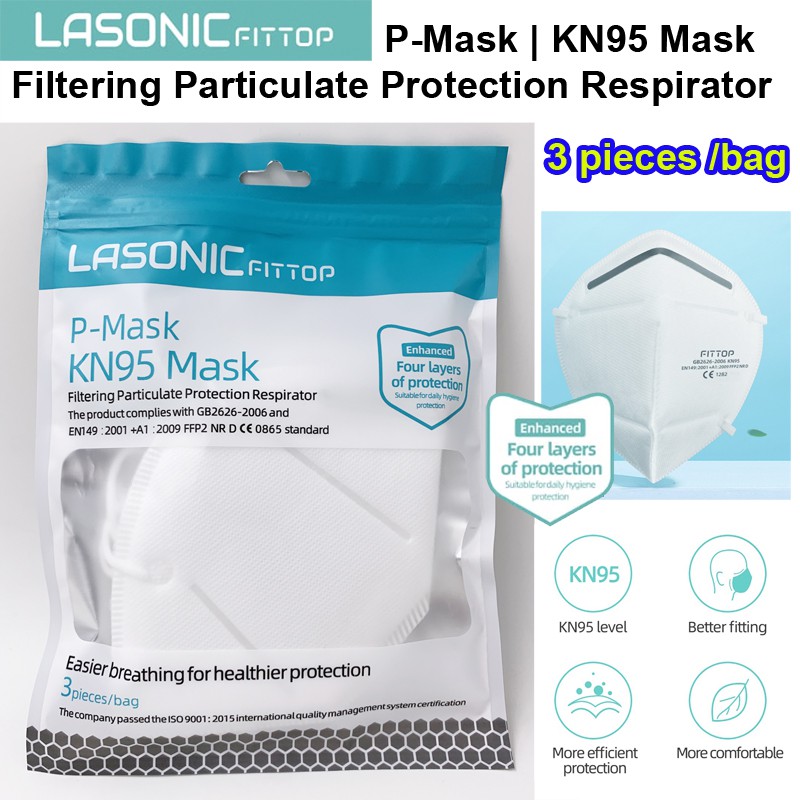 KN95 Masks 3 pcs/ bag Lasonic Fittop Masks Shopee Singapore