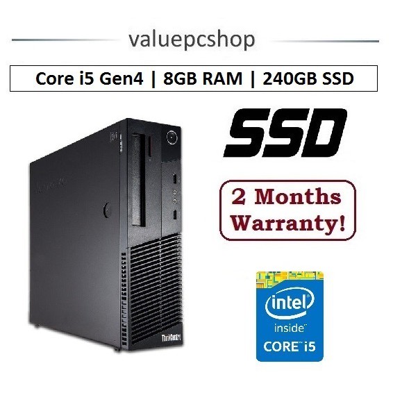 Speedy Ssd Core I5 Gen4 Lenovo Thinkcentre M 8gb Ram 240gb Ssd Refurbished Desktop Cpu Shopee Singapore
