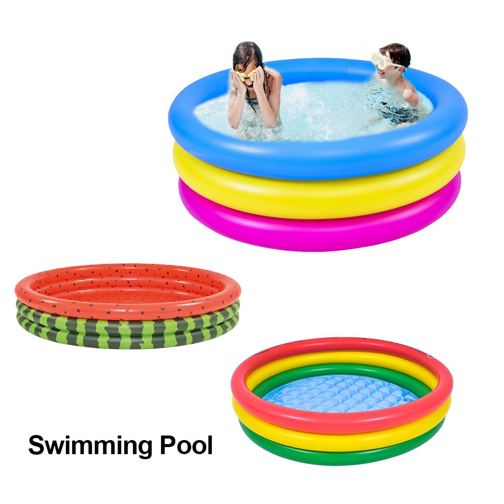 3 ring blow up pool