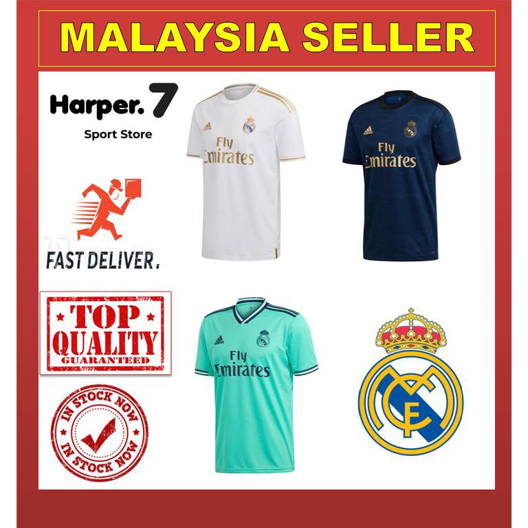 Premium Quality 19 20 20 21 Real Madrid Home Away 3rd Kit Football Jersey Soccer Men S 4xl Shopee Singapore