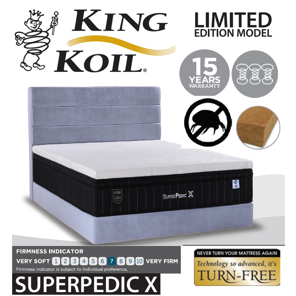 King Koil Superpedic X 12 Mattress Queen King Free 3 Latex Topper Shopee Singapore