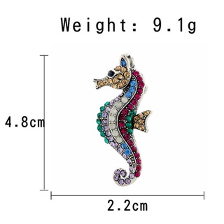 Image of thu nhỏ Creative Personality Colored Diamond Alloy Seahorse Brooch Men's & Women's Clothing Accessories Pin #4