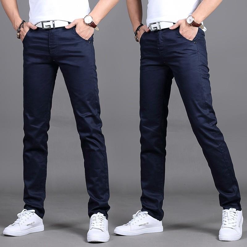 Size 28-38 Men's Korean Slim Fit Casual Pants Cotton Stretch Long ...