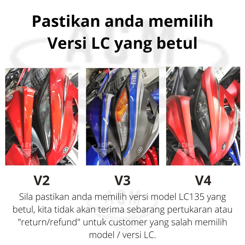 Shop Malaysia Yamaha 135lc New V2 5s C Body Cover Set With Clutch 5 Speed Body Kit Coverset Lc135 Lcv2 Lc Black Blue Red White Shopee Singapore