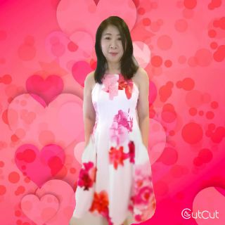 red and white floral dress