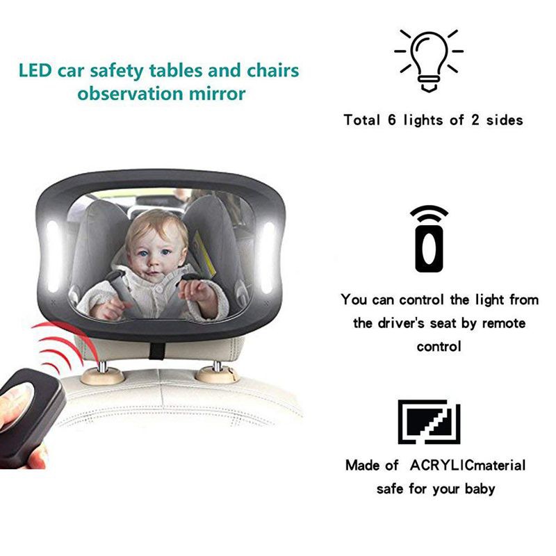 car baby mirror with light