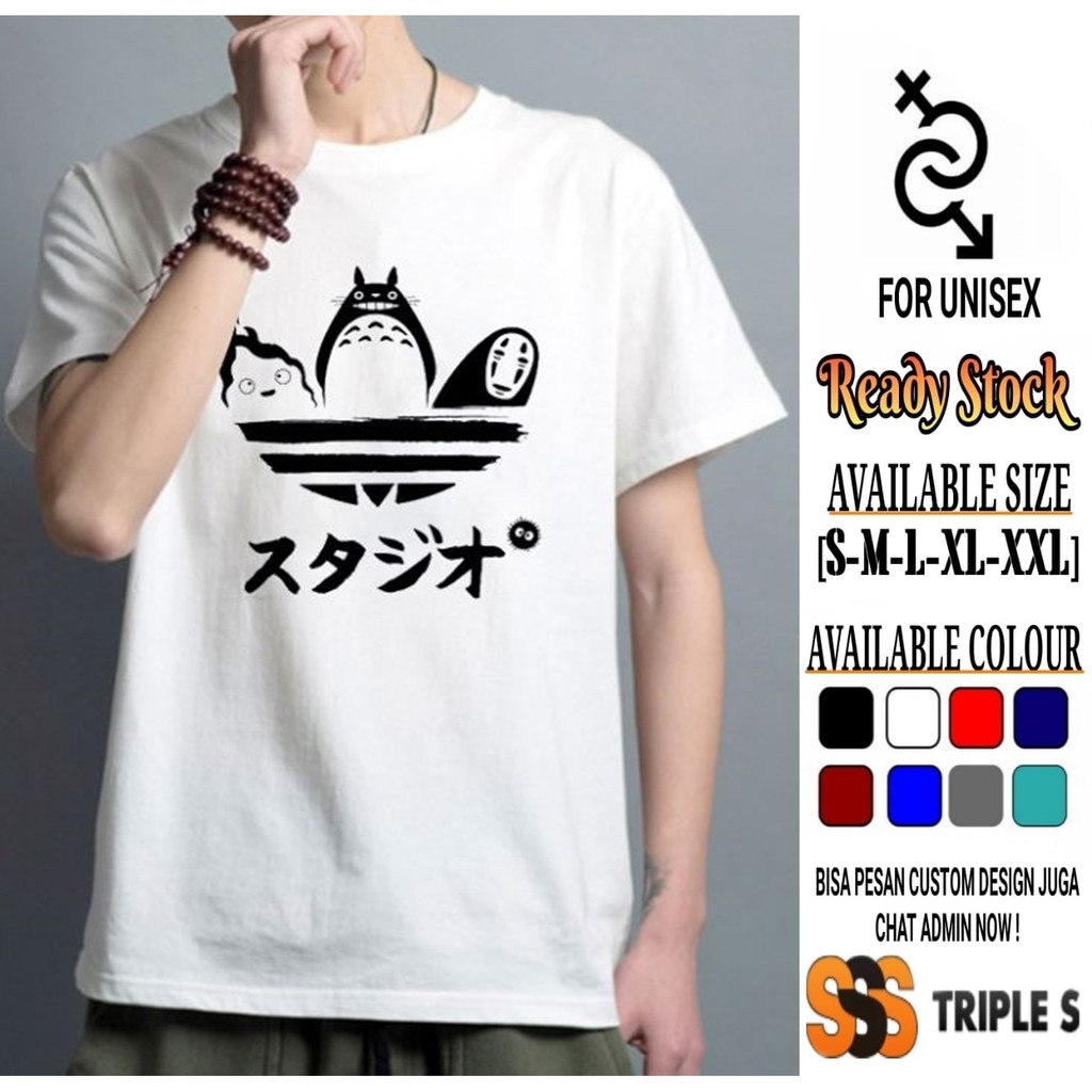 Studio Shirt Ghibli Japanese Cartoon Anime Miyazaki Hayao No Face Totor T Shirt Cool Shopee Singapore