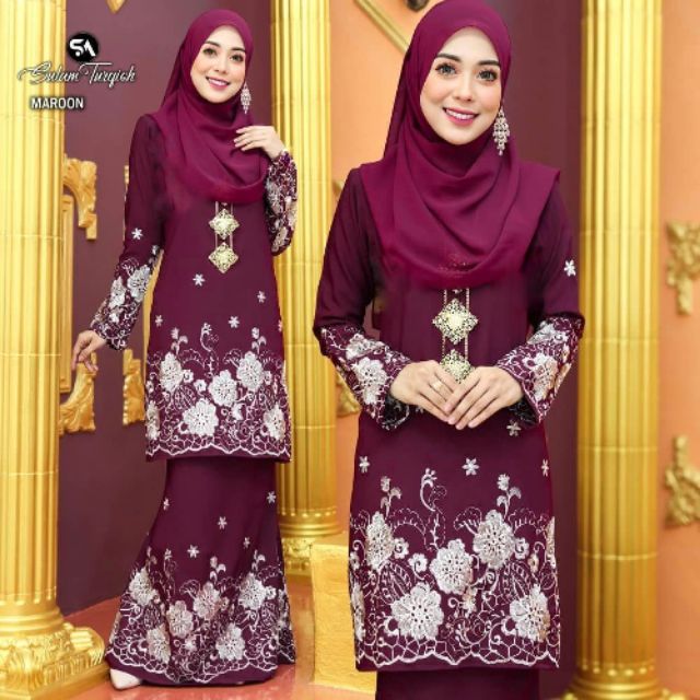 Baju Kurung Raya Sulam Turqish Shopee Singapore