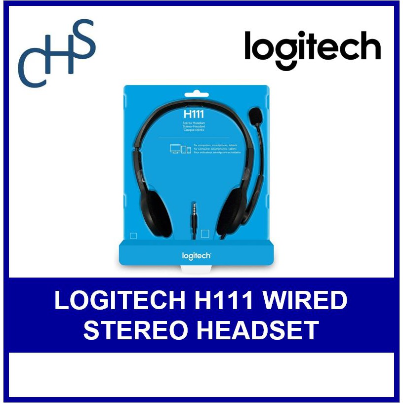 Logitech H111 Stereo Headset Silver Single Plug 1 Year Singapore 