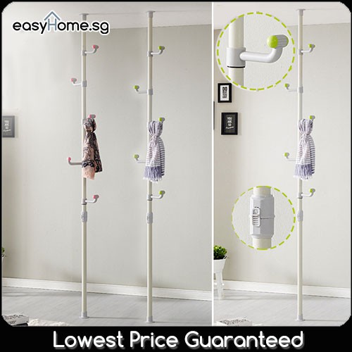 Easyhome.sg 3801 Korean Standing Pole Clothes Rack Coat Stand Hanger