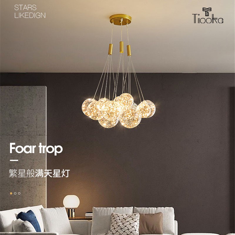 Tiooka Romantic Gypsophila Ceiling Hanging Pendant Light 3 5 9 15 Bubble Led Lamp For Dining Room Living De Ee Singapore - Next Led Bubble Ceiling Light