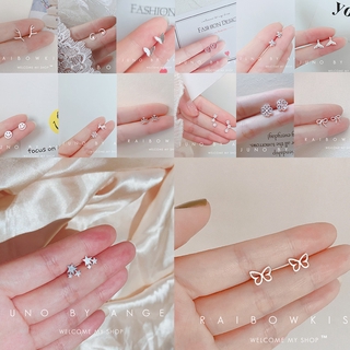Image of ※Hot Sales※ Fashion Earring Jewelry Korean 925silver Love Heart Star Moon Flower Stud Earrings for Women