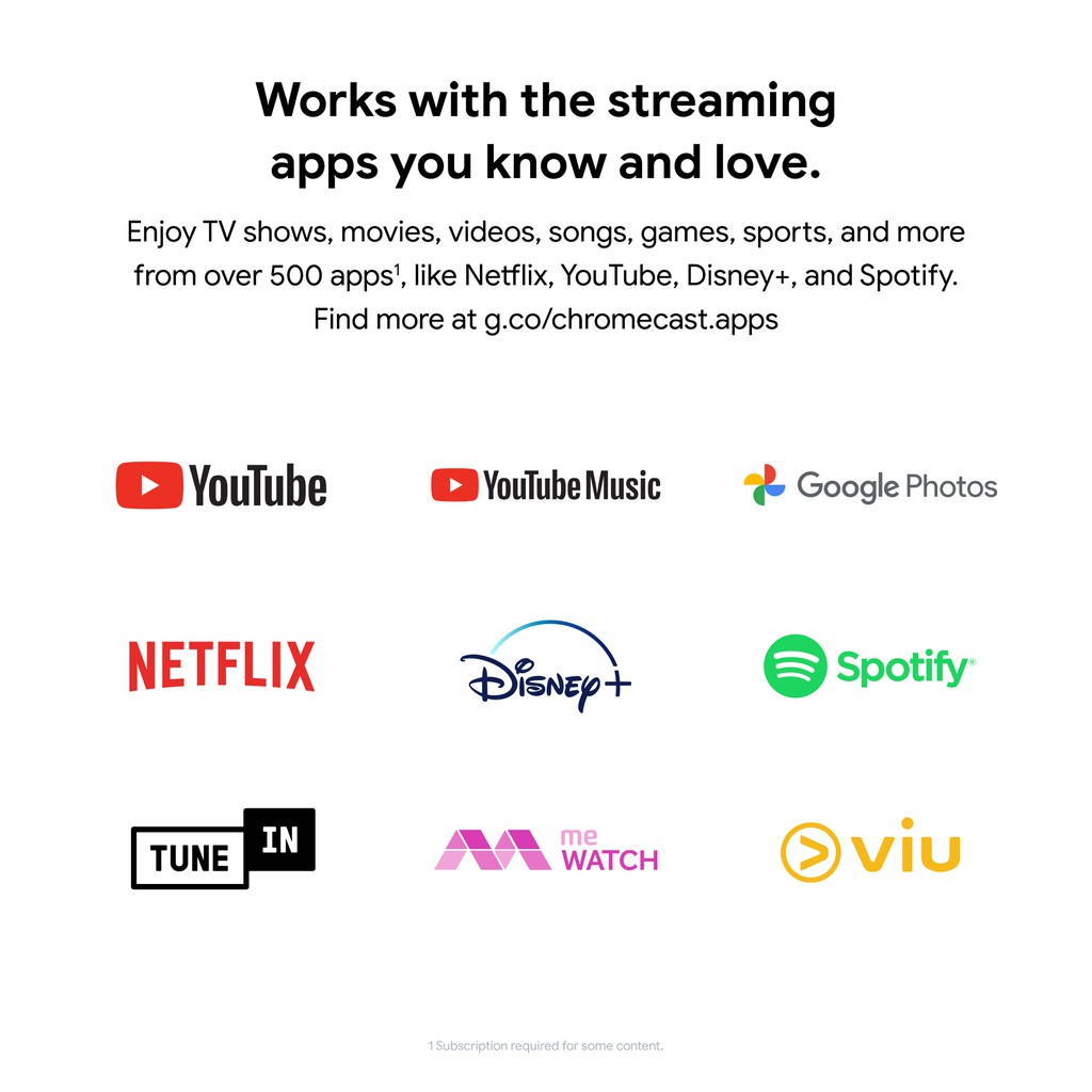 Google Chromecast (3rd Generation) / Wireless streaming to TV / Works with Netflix Youtube Disney+ TVB Anywhere+