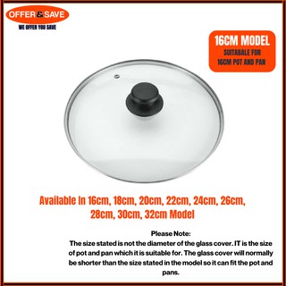 Tempered Glass Lid Cover/ Wok Cover/ Pans Cover Pot Cover Replacement