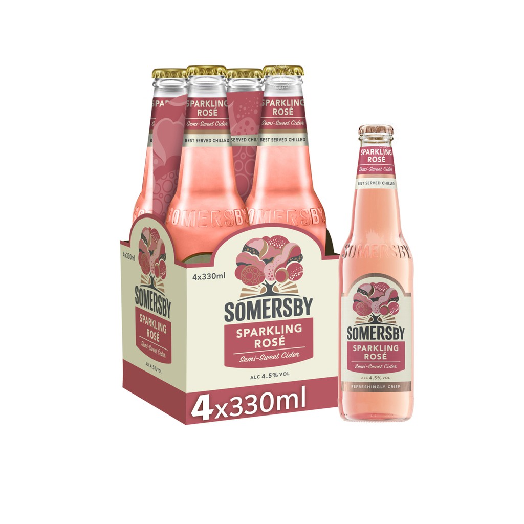 Somersby Sparkling Rosé Cider 330ml Pint Bottle [Bundle of 4] | Shopee Singapore
