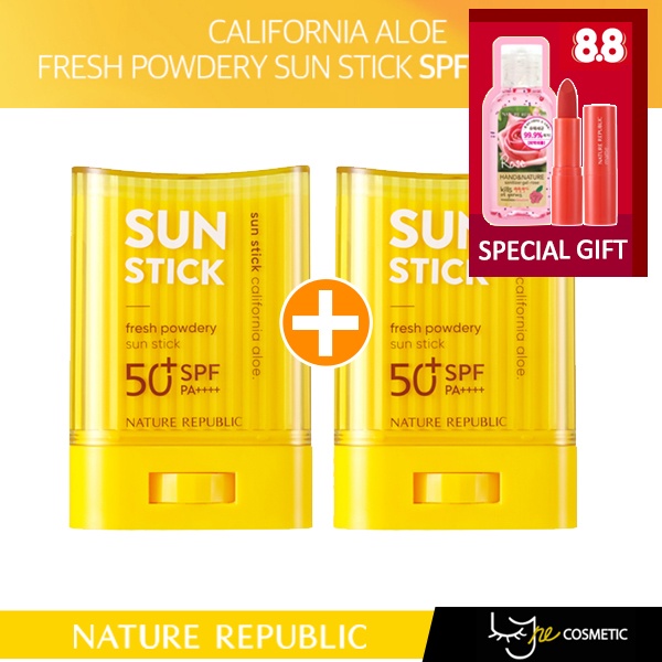 NEW★1+1★ Nature Republic California Aloe Fresh Powdery Sun Stick SPF50 ...