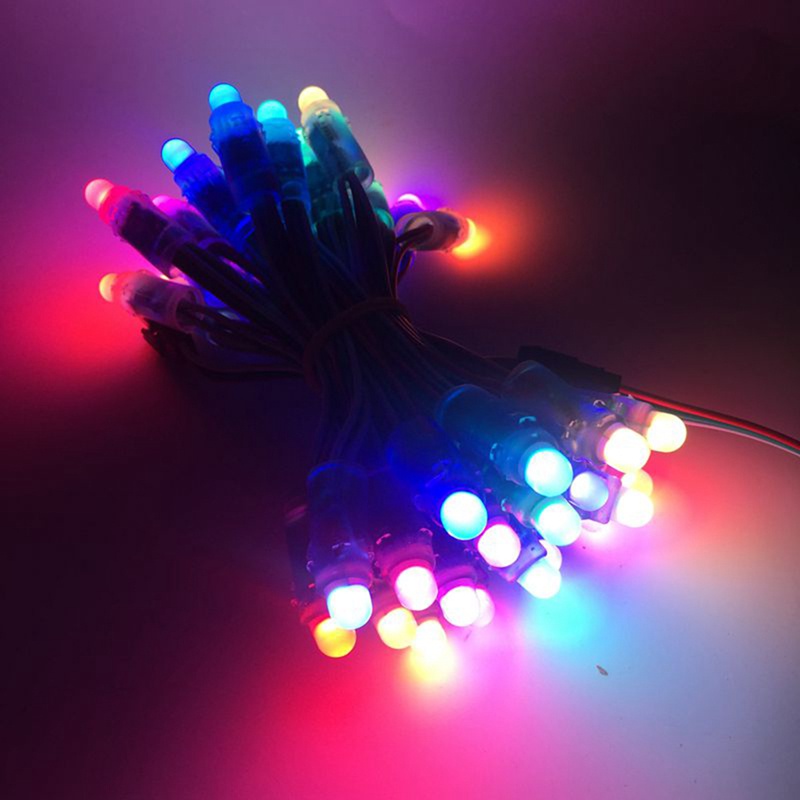 [Hot Sale]50Pcs 4M/6.5Meter DC5V WS2811 Full Color LED Pixel Light ule 12mm 15cm Wires IP68 Waterproof RGB Digital Led Strings