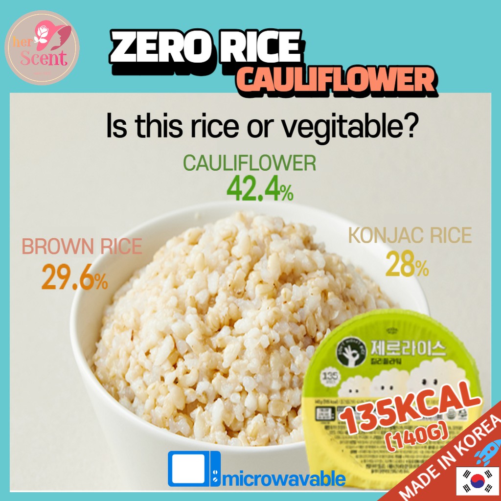 Grocery Seoul Zero Rice Cauliflower Korea Instant Konjac Brown Rice Low Carb Calories Keto Diet Weight Loss 140gx4ea Shopee Singapore