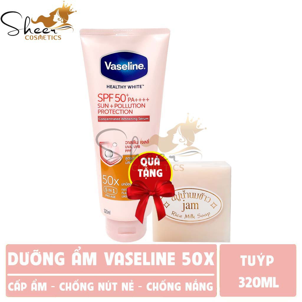 Vaseline Whitening Body Lotion 50x SPF 50+ Thailand 320 ML | Shopee ...